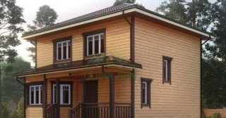 Двухэтажный дом из бруса в Минусинске от Строй-Мнс - строительство от 133666 руб.