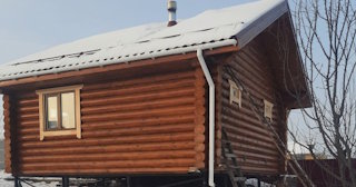 Баня из оцилиндрованного бревна под ключ в Минусинске - от 133666 рублей