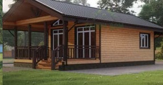 Проект одноэтажного дома из бруса с террасой - Строительство в Минусинске от Строй-Мнс от 133666 руб.